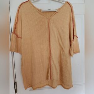 Haptics oversized beachy orange short sleeve size L